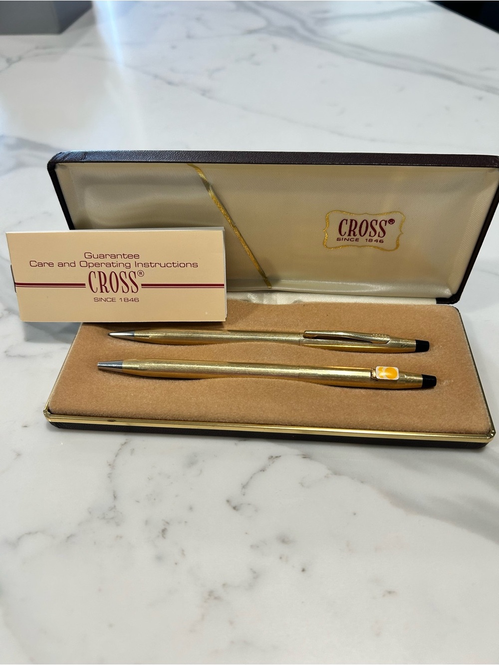 Cross Gold Ballpoint Pen & Pencil Set - Gold